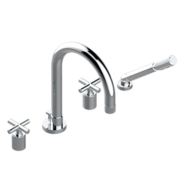 Смеситель для ванны THG Estrela набортный на 4 отв. с изливом СУПЕР ГОЛИАФ