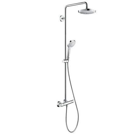 Душевая система Hansgrohe Croma Select E 180 Showerpipe, верхний душ 187мм, с ручным душем и смесителем, цвет: белый/хром