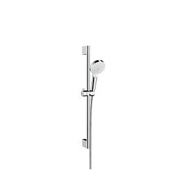 Душевой набор Hansgrohe Crometta Vario Unica: штанга 650mm, ручной душ, 2jet (Rain, IntenseRain), шланг, цвет: белый/хром купить в Москве: интернет-магазин StudioArdo