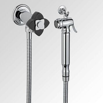 THG Petale de Cristal noir Гигиенический душ, цвет: хром/черный хрусталь