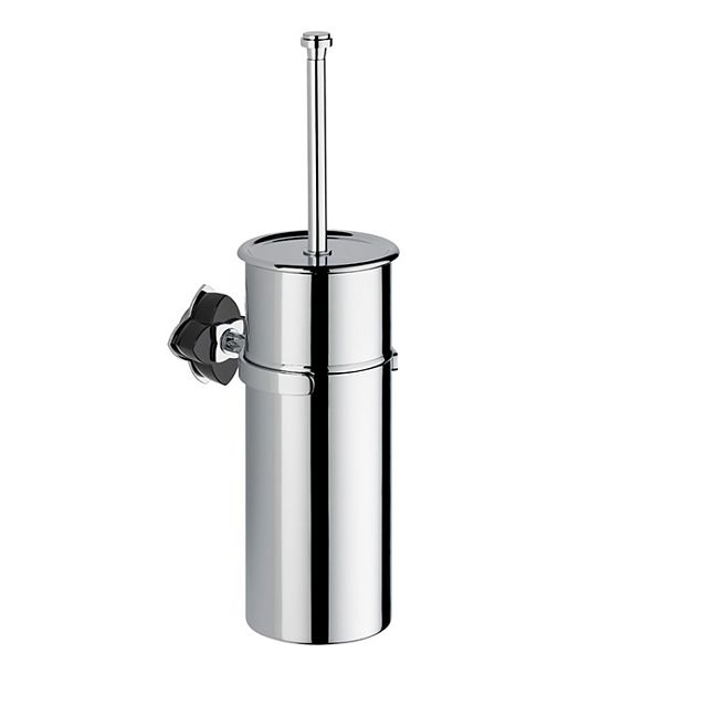THG P&eacute;tale de cristal noir Ёршик для туалета, подвесной, цвет: хром/черный хрусталь