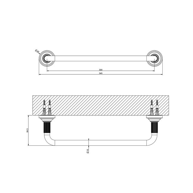 Gessi Venti20 Полотенцедержатель 300 мм., Finox Brushed Nickel