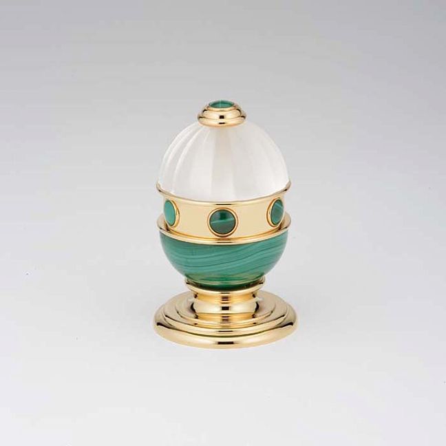 THG Cheverny Malachite Вентиль смесителя для раковины, вставки малахит, цвет: полированное золото