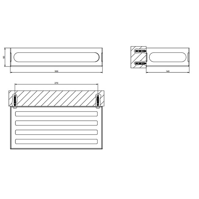 Gessi Rilievo Полка 30 см., nero XL