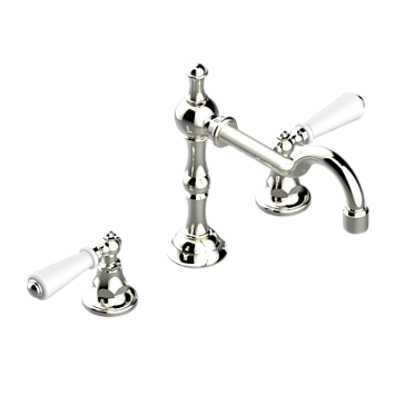 Смеситель THG 1900 a manettes для раковины на три отверстия устанавливаемый на борту с донным клапаном