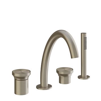 Gessi Origini Смеситель для ванны на 4 отв, с ручной лейкой Finox Brushed Nickel