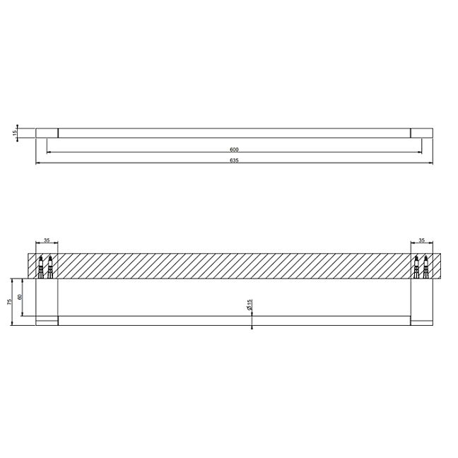 Gessi Origini Полотенцедержатель, 60 см, Finox Brushed Nickel