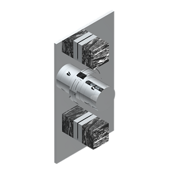 Накладка THG Montaigne marbre Grand Antique с ручкой регулировки температуры и двумя маховиками для термостатического смесителя 5400AE