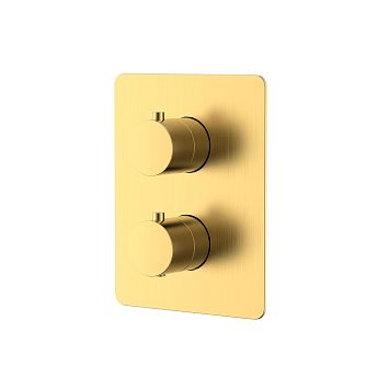 Nemo NM-2358BG Термостатический встраиваемый смеситель для душа из стены на 2 потребителя BRUSH GOL