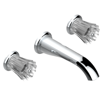 Внешняя часть смесителя  THG Mille Nuits - Clear crystal встраиваемого в стену для ванны на три отверстия с изливом ГОЛИАФ