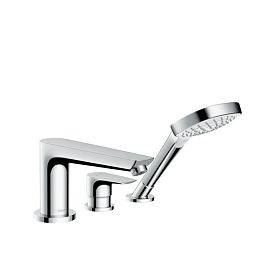 Смеситель на край ванны Hansgrohe Talis E, на 3 отв., с ручным душем, цвет: хром купить в Москве: интернет-магазин StudioArdo