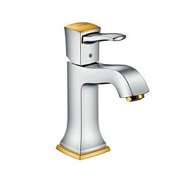 Смеситель для раковины Hansgrohe Metropol Classic однорычажный, на 1 отв., излив: 11.3см., цвет: хром/золото купить в Москве: интернет-магазин StudioArdo