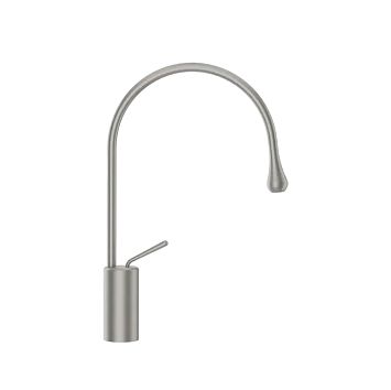 Gessi Goccia Смеситель для раковины на 1 отверстие, высокий, излив 244мм R=125, шлифованный хром