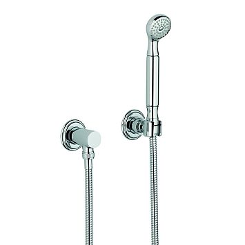 THG Flore Душевой комплект с ручным душем, шланг 1500 мм., держатель и подвод воды, цвет: хром