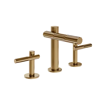 Gessi Incastri Смеситель для раковины на три отверстия, без донного клапан, цвет 726 Warm Bronze Brushed PVD