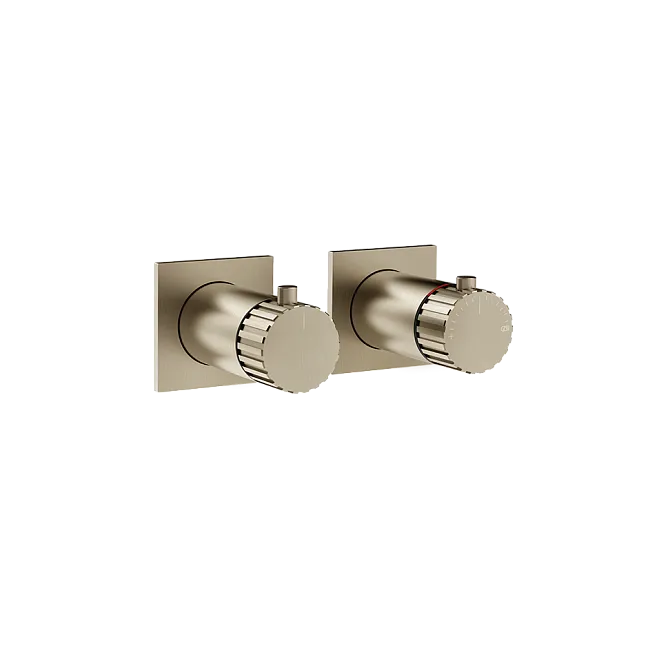 Gessi Incastri Термостат встраиваемый с переключателем на два потока, внешняя часть, цвет 149 Finox Brushed Nickel