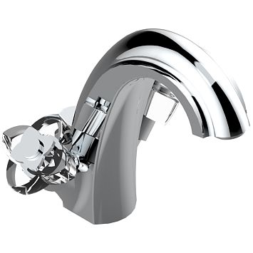 THG Pуtale de cristal clair Смеситель для раковины, 1 отв., цвет: хром/прозрачный хрусталь