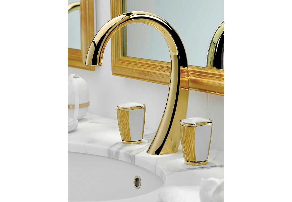 Смесители THG Infini white porcelain with gold decor