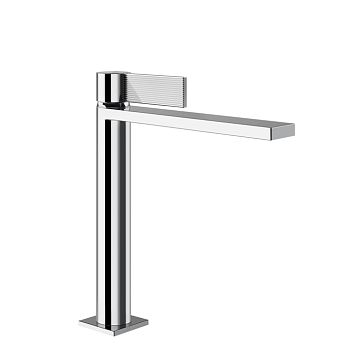 Gessi Inverso Rigato Смеситель для раковины средней длины с донным клапаном Stop Go и соединительными шлангами, хром