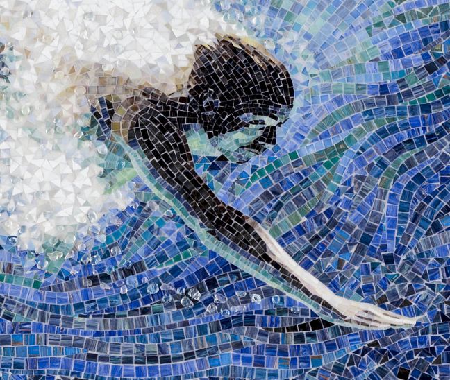 Художественное панно из стеклянной мозаики Погружение ART NATURA 300x150см, смальта