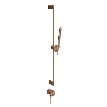 Gessi Origini Штанга в комплекте с душевой лейкой, шланг 1,50 м и вывод воды. в компл с отд вставкой, Copper Brushed PVD