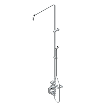 Смеситель THG Corvair Portoro with lever для душа встраиваемый в стену / перекрывающие краны / открытая душевая колонна / душ "телефон", шланг и настенные рожки для лейки - межцентровое расстояние 150 мм. (без верхней лейки)