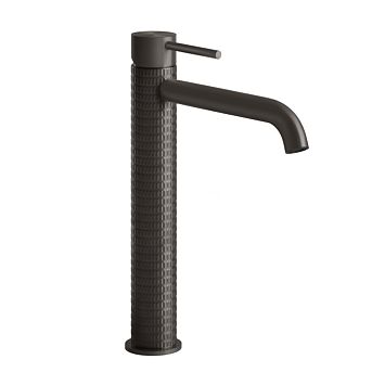 Gessi 316 Смеситель для раковины на 1 отверстие, высокий h=305мм, без донног клапана, излив 156мм, brushed black metal pvd