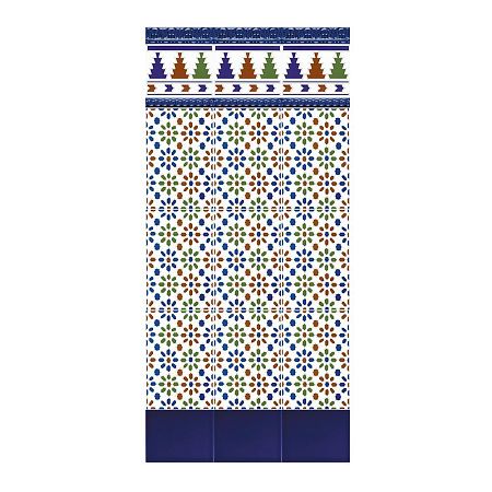 Керамическая плитка Ceramica Ribesalbes Zocalo Moldura Relieve Azul Valencia 5x20