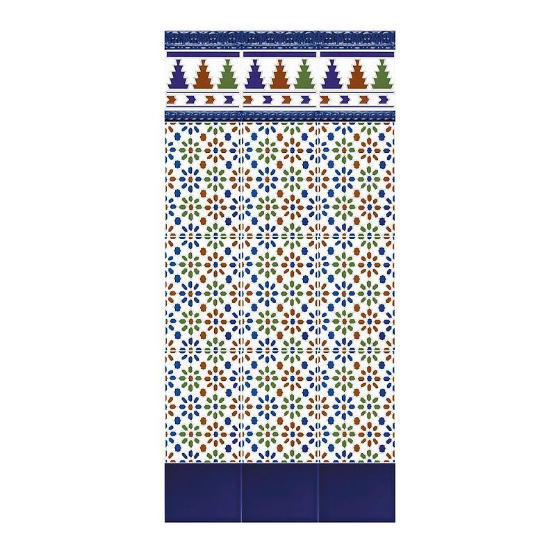 Керамическая плитка Ceramica Ribesalbes Zocalo Moldura Relieve Azul Valencia 5x20 купить в Москве: интернет-магазин StudioArdo