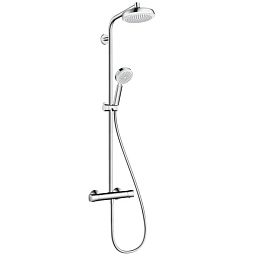 Душевая стойка Hansgrohe Crometta 160 Showerpipe с верхнем душем 180мм, ручным душем, и термостатическим смесителем, цвет: хром купить в Москве: интернет-магазин StudioArdo