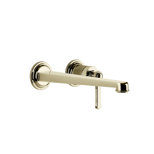 Gessi Venti20 Смеситель для раковины настенный, встраиваемый, однорычажный, излив 243 мм., внешняя часть, Brass PVD