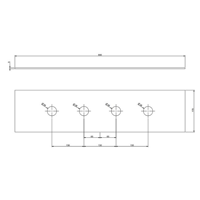 Gessi Rettangolo Пластина на 4 отверстия для монтажного бокса, Finox Brushed Nickel