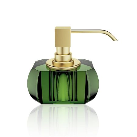 Decor Walther Kristall SSP Дозатор для мыла, настольный, хрустальное стекло, цвет: английский зеленый / золото матовое