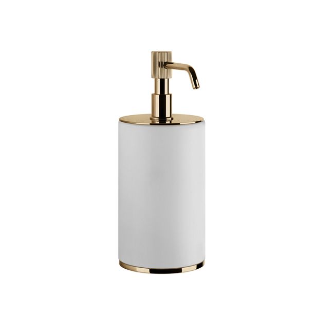 Gessi Venti20 Дозатор для жидкого мыла настольный, белый, фурнитура Warm Bronze PVD