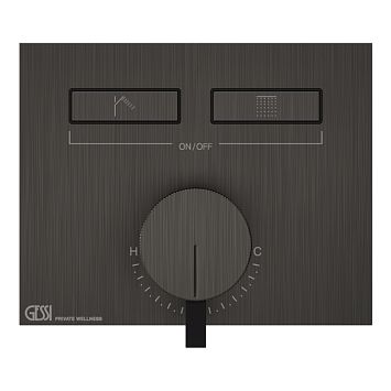 Gessi Hi-Fi Смеситель для душа, с включением до 2 источников одновременно (внешняя часть), Black Metal Brushed PVD