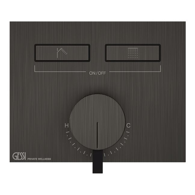 Gessi Hi-Fi Смеситель для душа, с включением до 2 источников одновременно (внешняя часть), Black Metal Brushed PVD