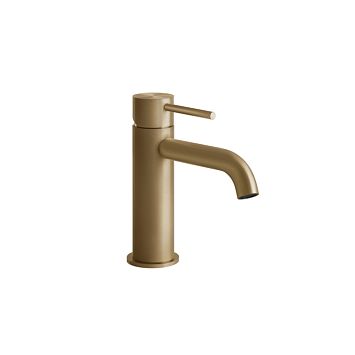 Gessi 316 Смеситель для раковины на 1 отверстие без донного клапана, излив 123мм, warm bronze brushed pvd