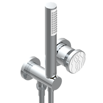 Комплект отделки для настенного смесителя THG Yoko Ice с душевой лейкой на гибком шланге на крючке