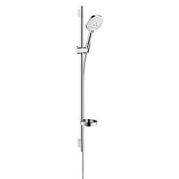 Душевой набор Hansgrohe Raindance Select S: штанга 90см., ручной душ 120, 3jet (Rain, RainAir, WhirlAir), мыльница, шланг, цвет: белый/хром купить в Москве: интернет-магазин StudioArdo