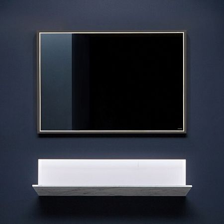 Antonio Lupi Edison Зеркало 1800х750х55 мм., с блестящей кромкой, с белой светодиодной подсветкой, рама в отделке Bronzo