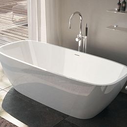 Ванна Treesse Brio 1700x720x560 мм, отдельностоящая, из композита Solid Surface, белый глянцевый купить в Москве: интернет-магазин StudioArdo