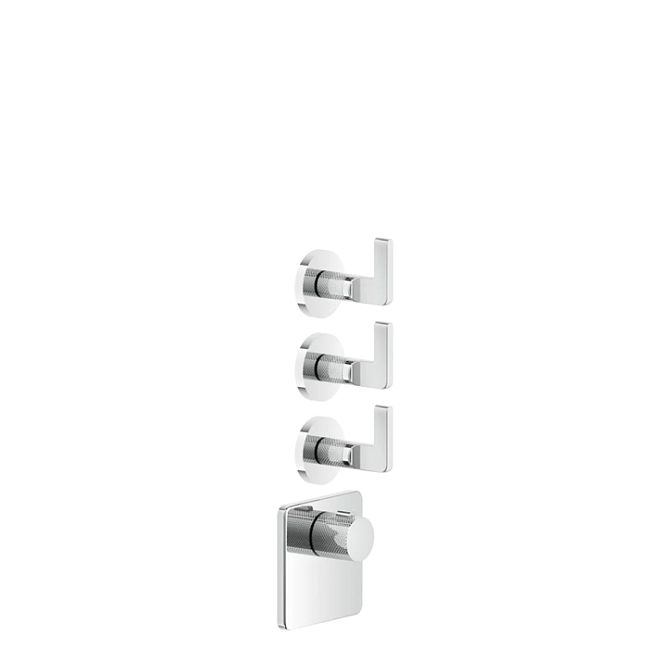 Gessi Inciso Встраиваемый термостатический смеситель на 3 источника, резьба 3/4 (внешние части), хром
