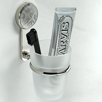 THG Hirondelles Platinum Stamped Стакан подвесной, стеклянный, цвет: Polished nickel