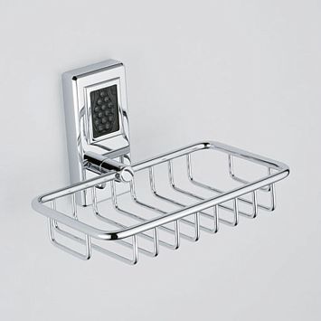 THG M&eacute;tropolis cristal noir Мыльница-корзина металлическая 160х95мм., подвесная, цвет: хром