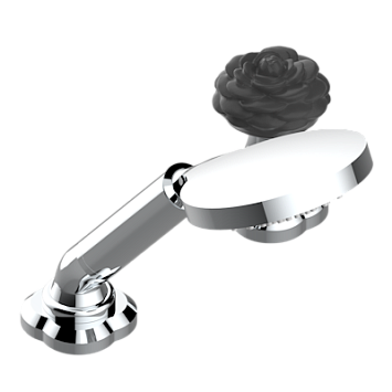 Смеситель THG Camelia Black Crystal на борт с ручным душем с ручкой одновременной регулировки – потока/температуры