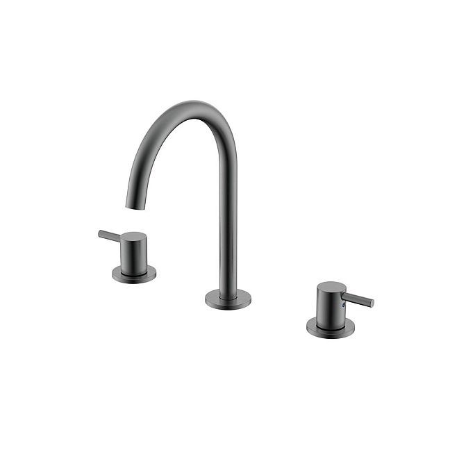 Nemo NM-2315BGM Смеситель на 3 отверстия для раковины с донным клапаном BRUSH GUN METAL