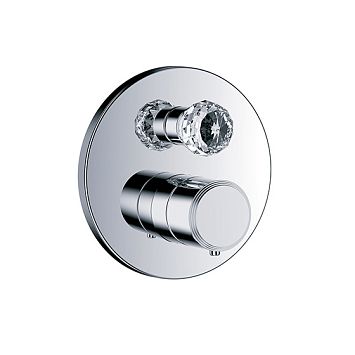 Термостат для душа с запорно-переключающим вентилем ½“ Joerger Florale Crystal 600.40.385.xxx-AA