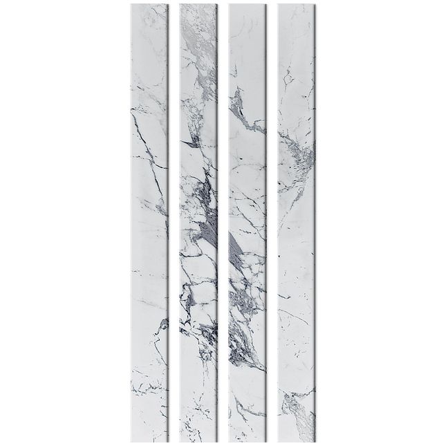 Стеклянный профиль Sicis You Glass  Electric Marble Cal Silver 26,2 x 300 x 6 мм
