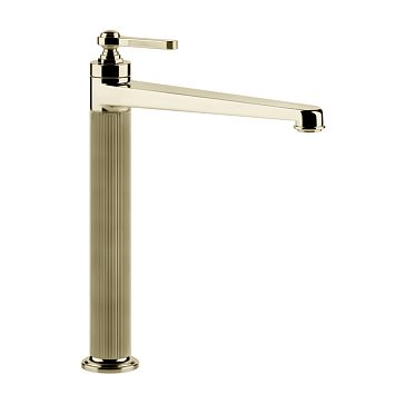 Gessi Venti20 Смеситель для раковины на 1 отверстие, однорычажный, высокий, в комплекте с донным клапаном, Brass PVD