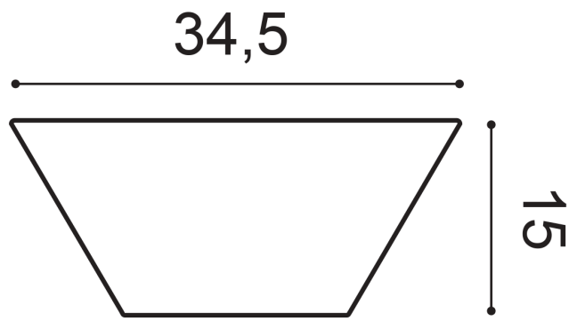 Декоративный элемент Orac Décor W101 TRAPEZIUM пуротач 15,0 x 34,5 x 2,9